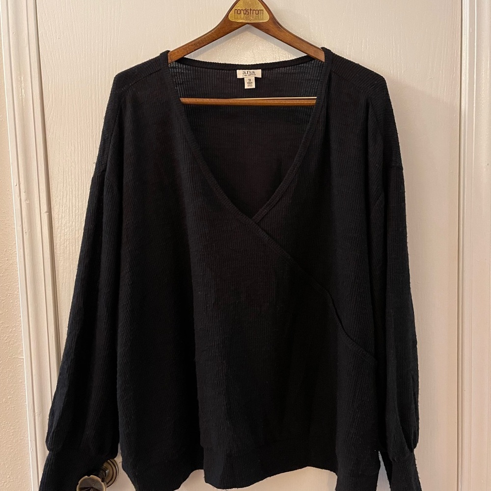 a.n.a Black V-Neck Women's Sweater